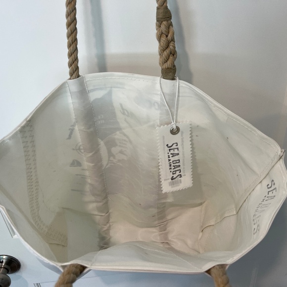 Block Island Map Tote by Sea Bags Handmade from Recycled Sails in Maine - Picture 5 of 8